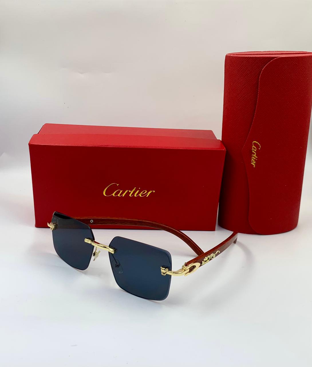 Cartier | C Decor Rimless Geometric Sunglasses – Gold / Brown Gradient