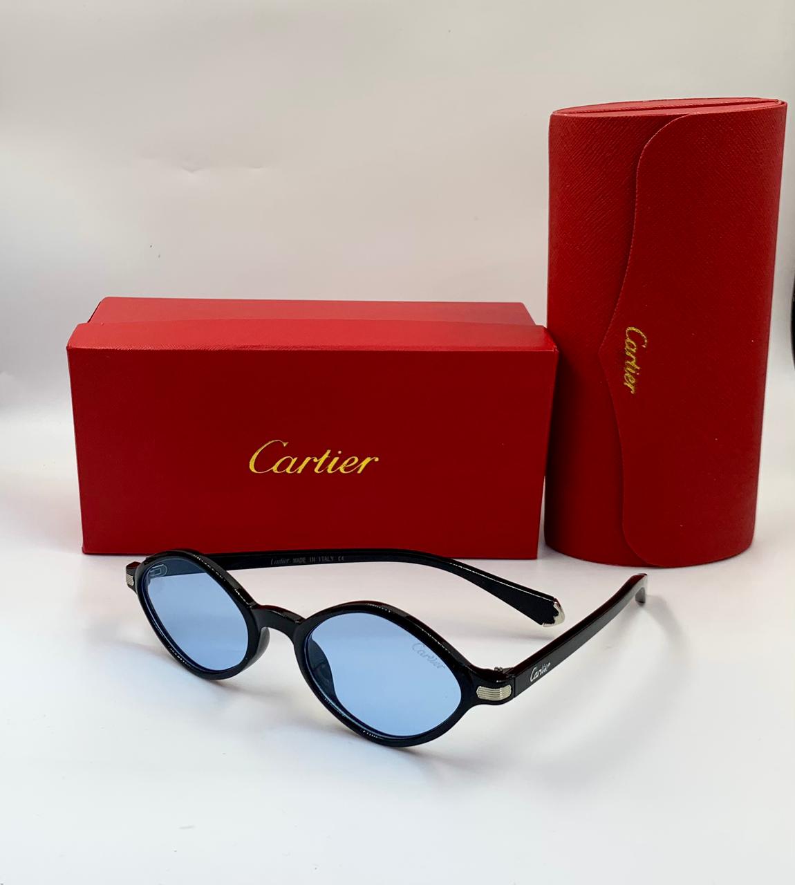 Cartier | Piccadilly Oval Sunglasses – Black / Grey