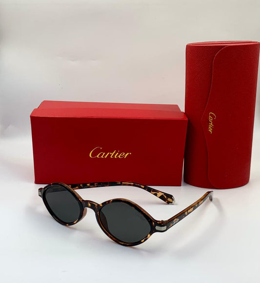 Cartier | Piccadilly Oval Sunglasses – Black / Brown