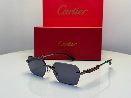 Cartier | Panthère de Cartier Rectangular Sunglasses – Gold / Red