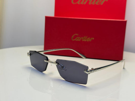 Cartier | Panthère de Cartier Rimless Sunglasses – Black / Grey Gradient