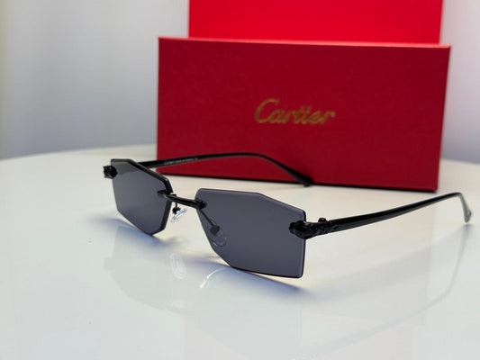 Cartier | Panthère de Cartier Rimless Sunglasses – Black / Grey Gradient