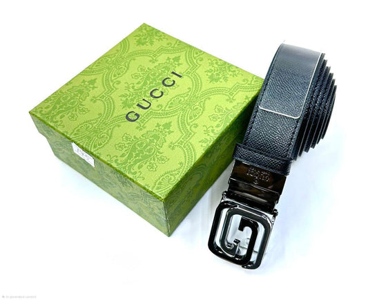 Gucci | Reversible Square Buckle Belt – Black / Silver