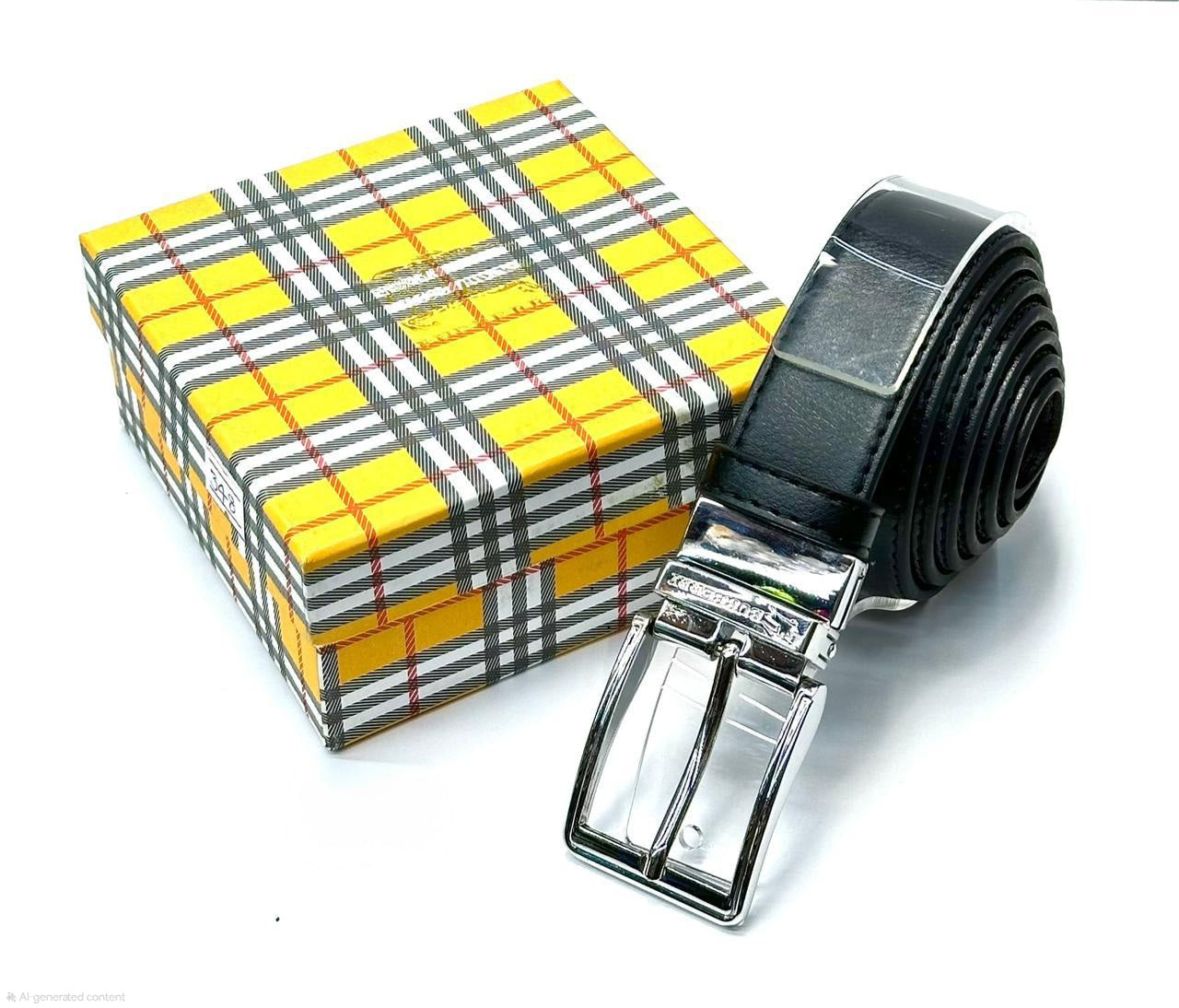 Burberry | Plaque Buckle London Leather Belt – Black / Silver