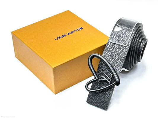 Louis Vuitton | LV Heart Grained Leather Belt – Silver