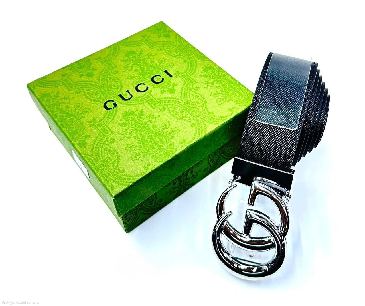 Gucci | Square Buckle Belt – Black / Silver