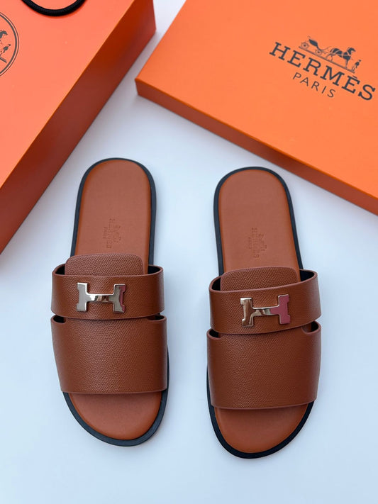 Hermès | Izmir Blanc Bleu Marine Sandals