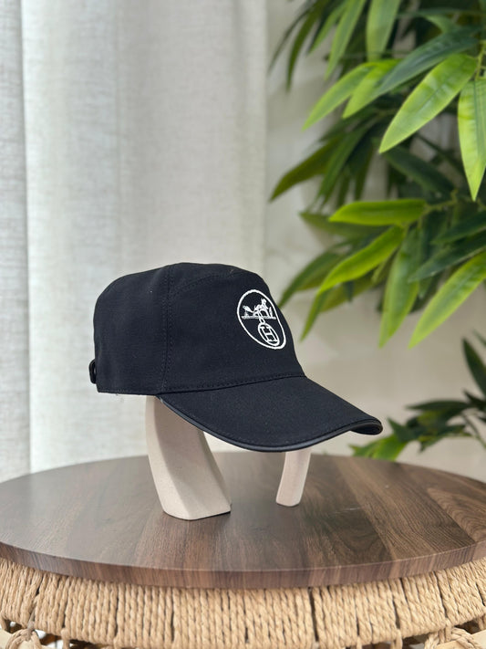 Hermès | Serena H Couronne Cap – Orange / Noir