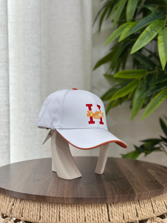 Hermès | Serena H Couronne Cap – Noir / Orange