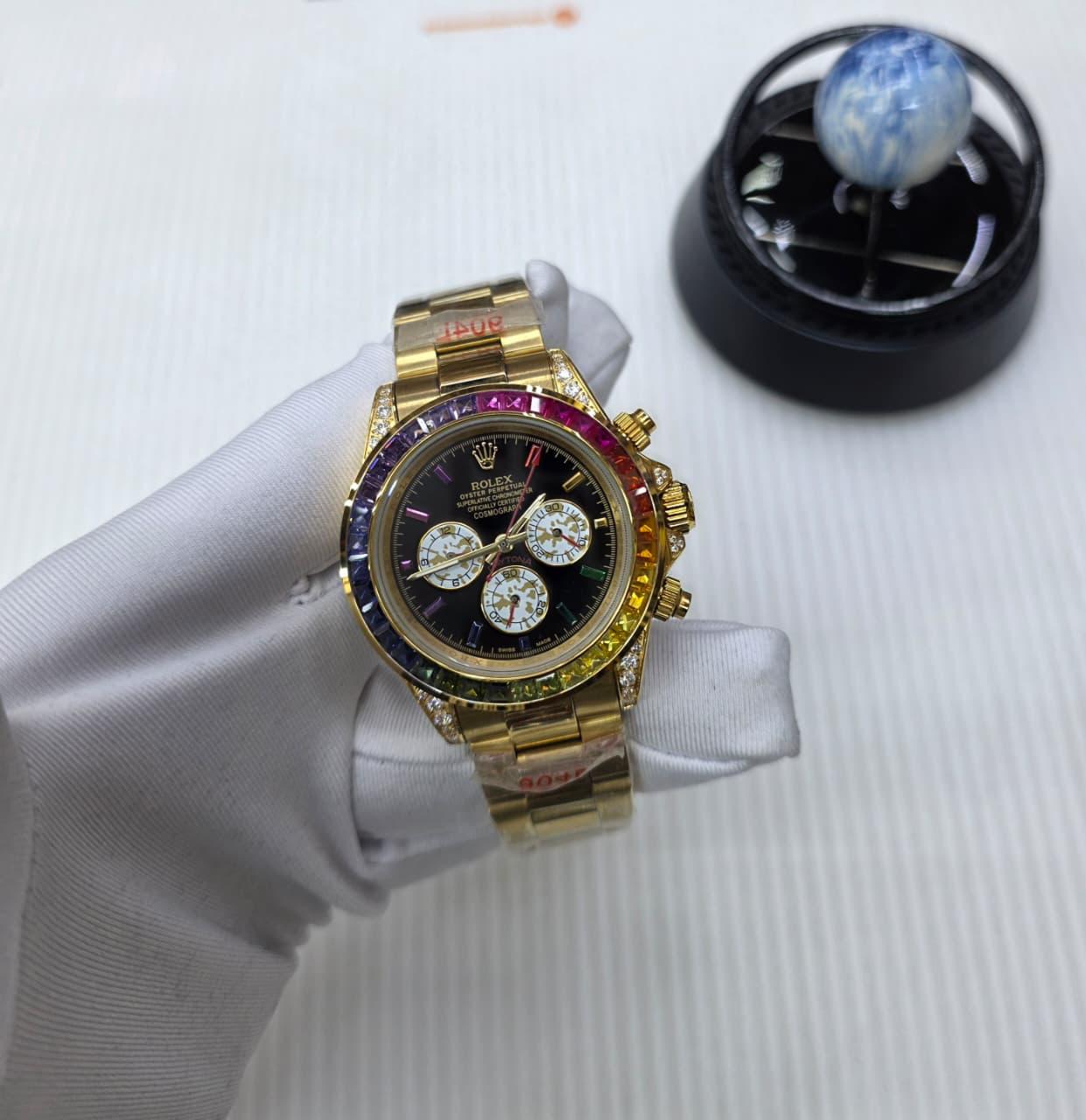 Rolex | Cosmograph Daytona Rainbow Or Watch – White / Gold / Platinum