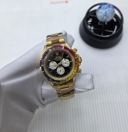 Rolex | Cosmograph Daytona Rainbow Or Watch – White / Gold / Platinum