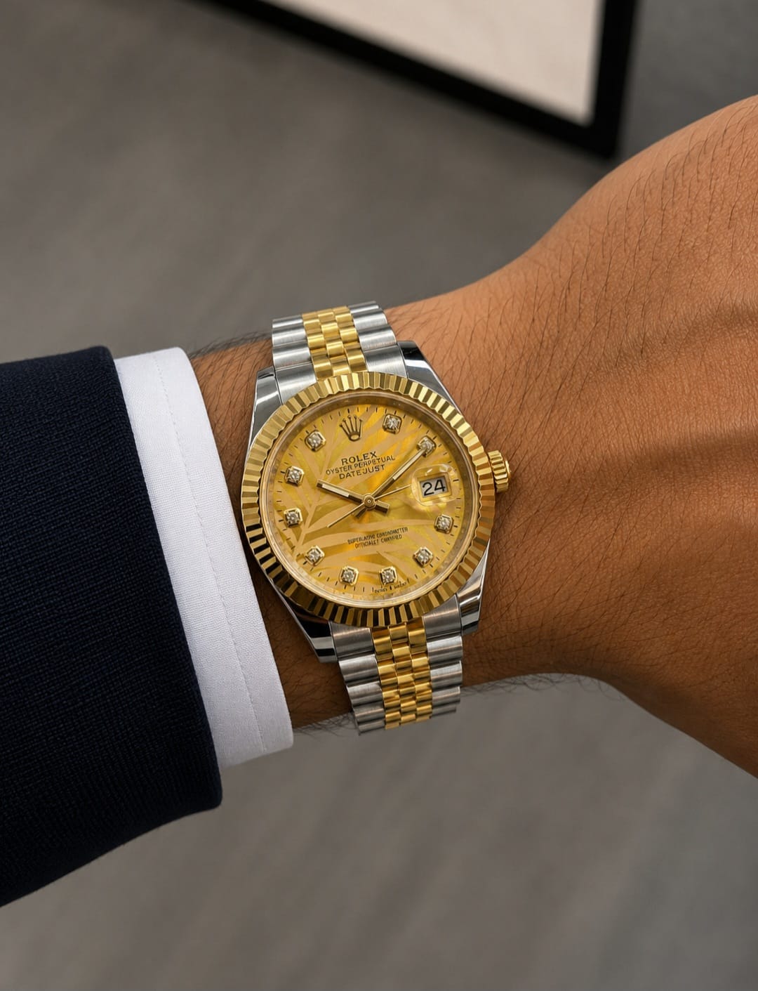 Rolex | Datejust 41 Stick Markers Watch – Yellow / Gold / Champagne