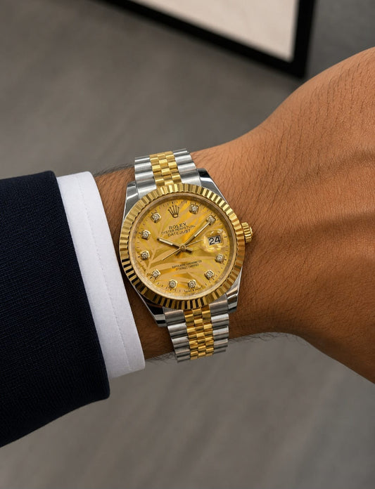 Rolex | Datejust 41 Stick Markers Watch – Yellow / Gold / Champagne