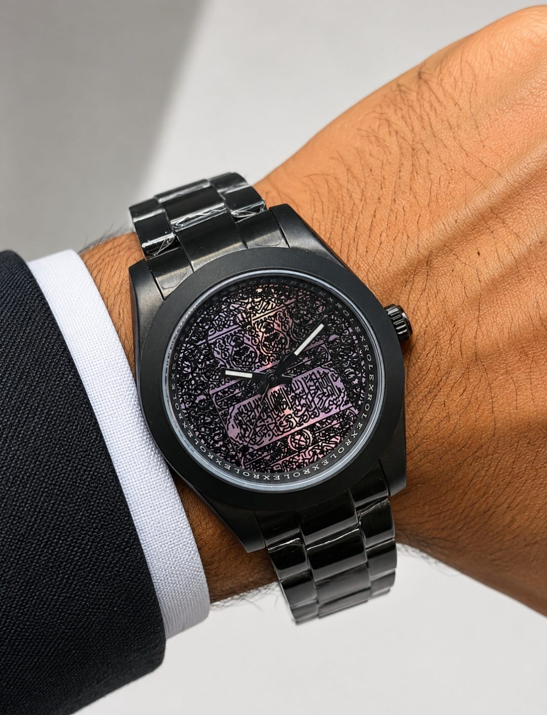 Rolex | Mad Paris Custom Milgauss Matte Textured Watch – Black / Dark Grey