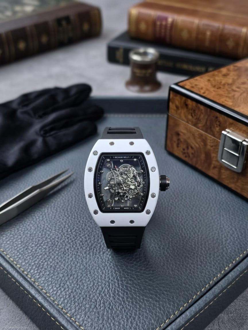 Richard Mille | Rm 055 Bubba Watson Ceramic Watch – White / Light Blue