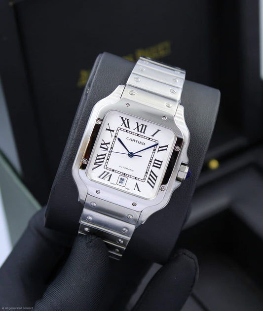 Cartier | Santos de Cartier Skeleton Steel Bridges Watch – Black