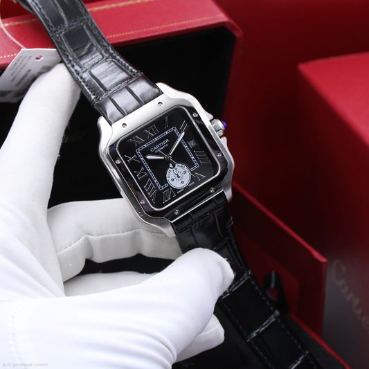 Cartier | Santos de Cartier Large Model Arabic Indic Watch – White