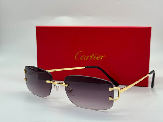 Cartier | Panthère de Rimless Rectangular Glasses – Gold / Clear