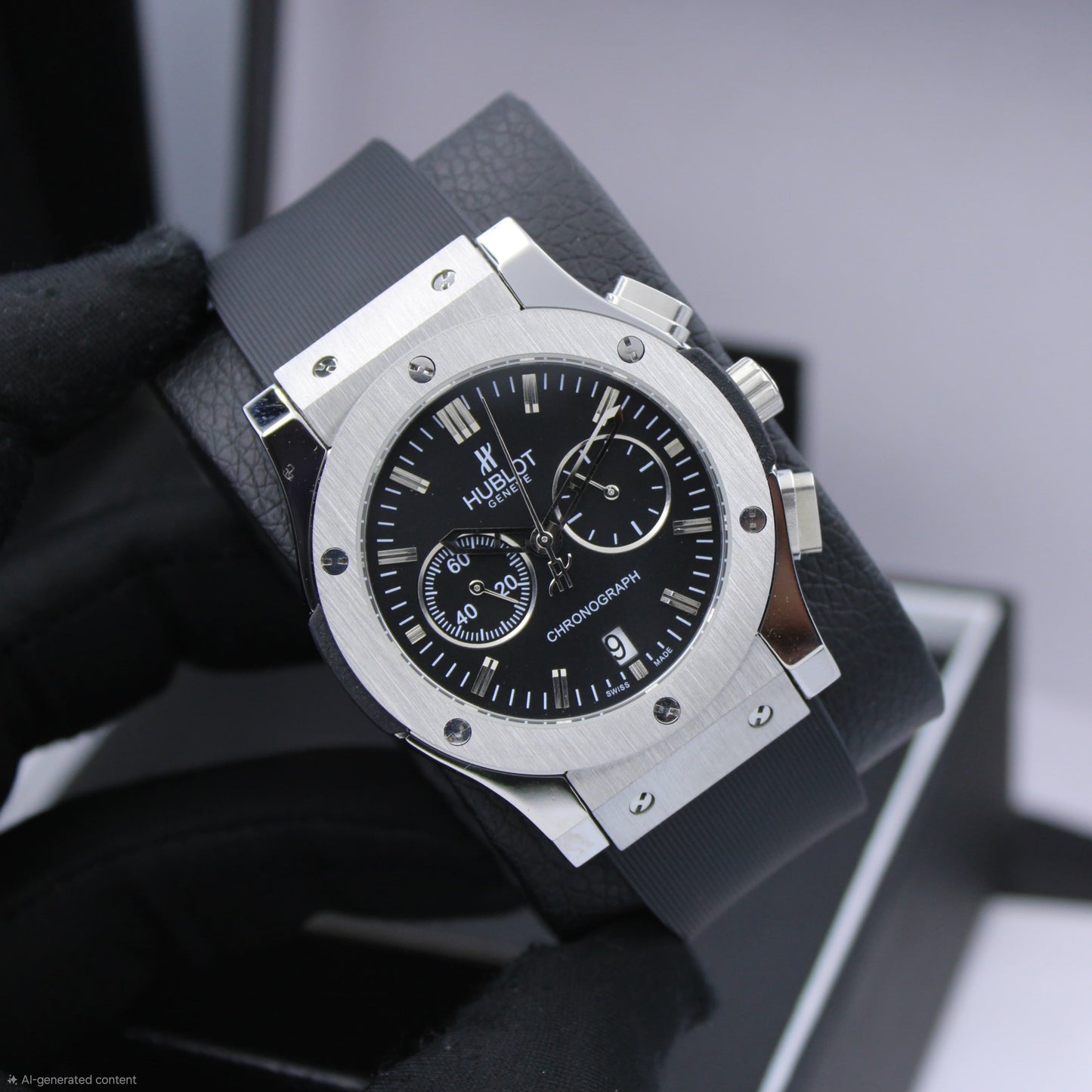 Hublot | Big Bang Chronograph Alligator Watch – White / Black
