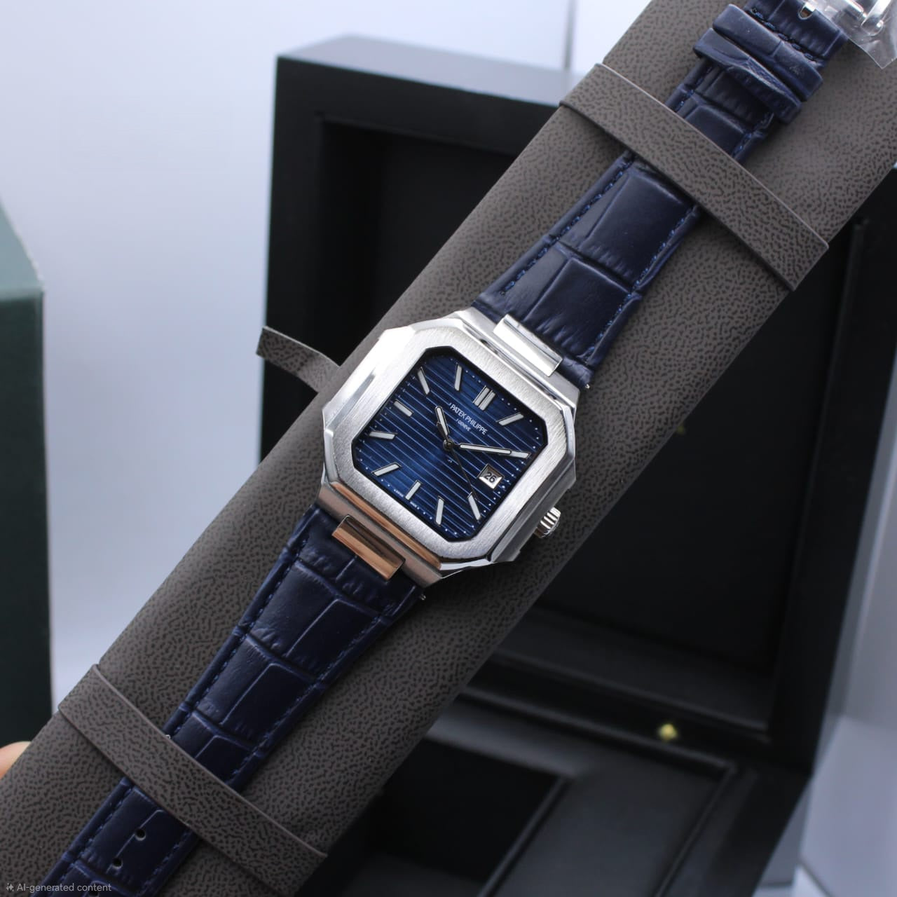 Patek Philippe | Cubitus Ref 5821 1a Alligator Watch – Black / Silver
