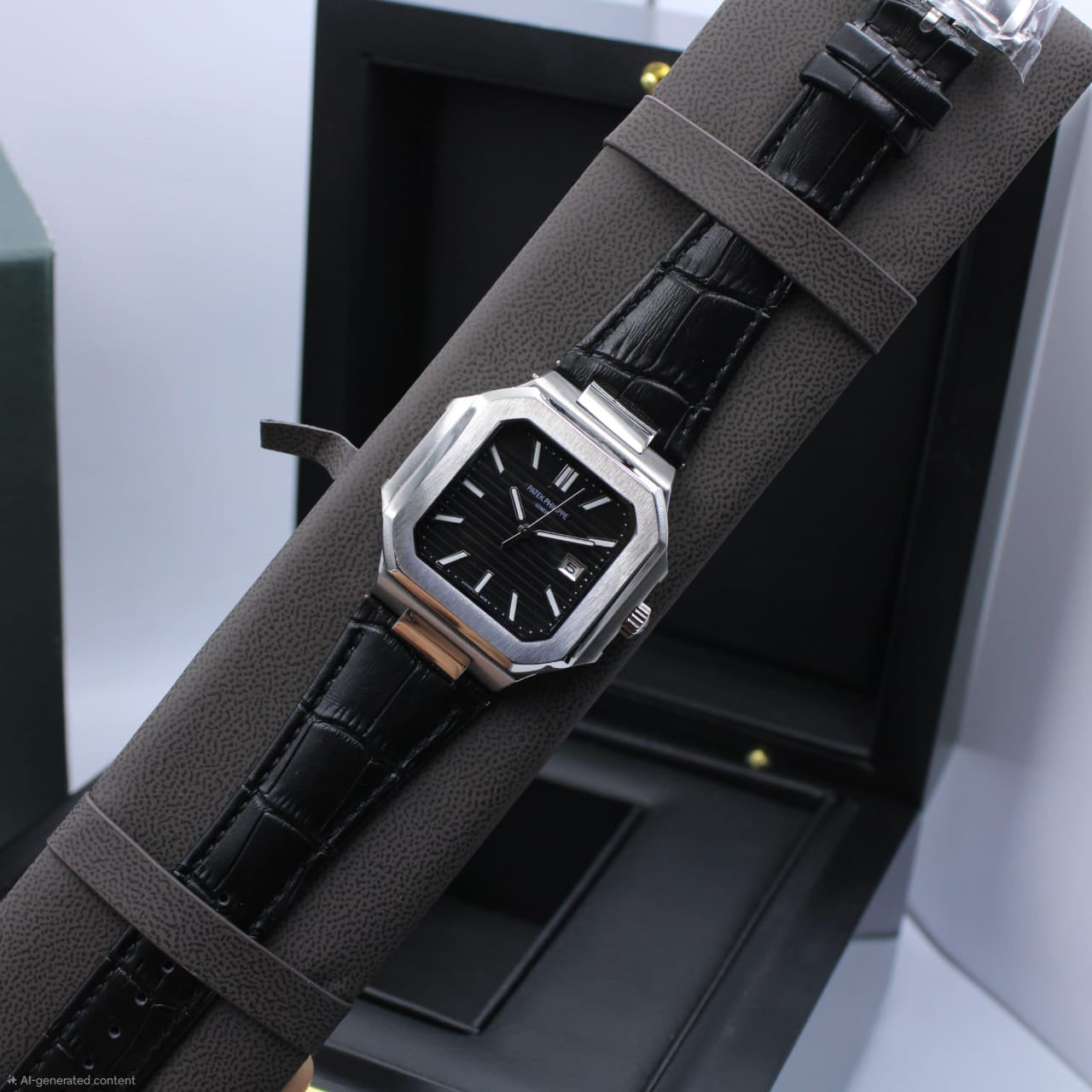 Patek Philippe | Cubitus Ref 5821 1a Alligator Custom Watch – Charcoal / Dark Grey / Black