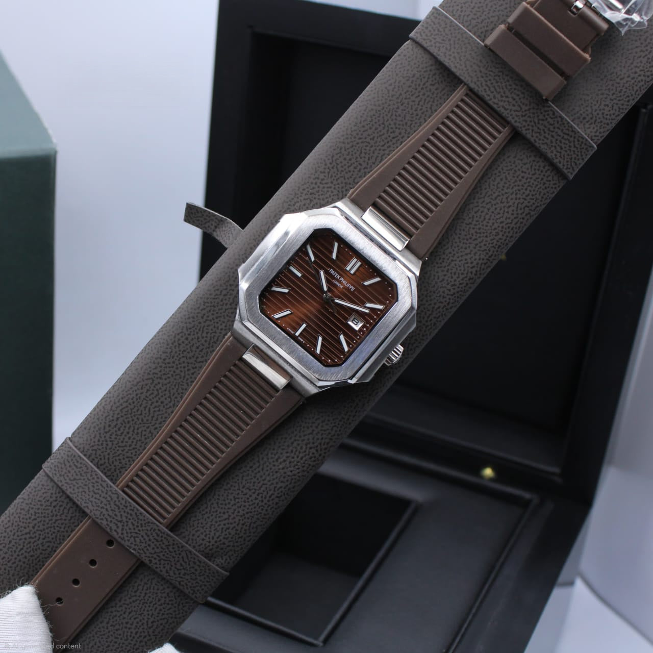 Patek Philippe | Cubitus Ref 5821 1a Alligator Custom Watch – White / Black