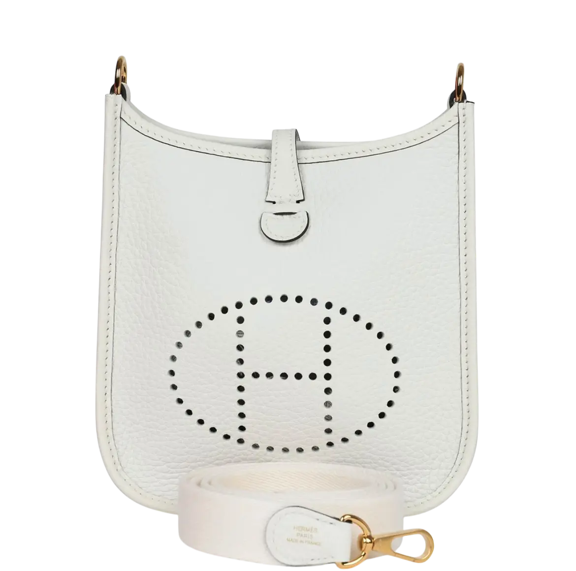 Hermes Evelyne TPM New White Clemence Gold Hardware