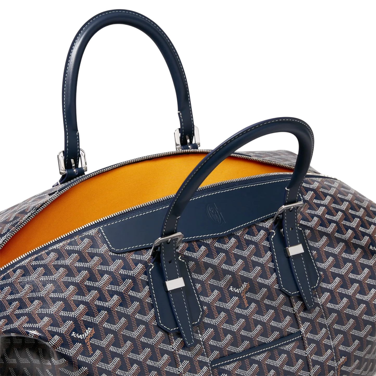Goyard Bowling 45 Navy Blue Duffle Bag