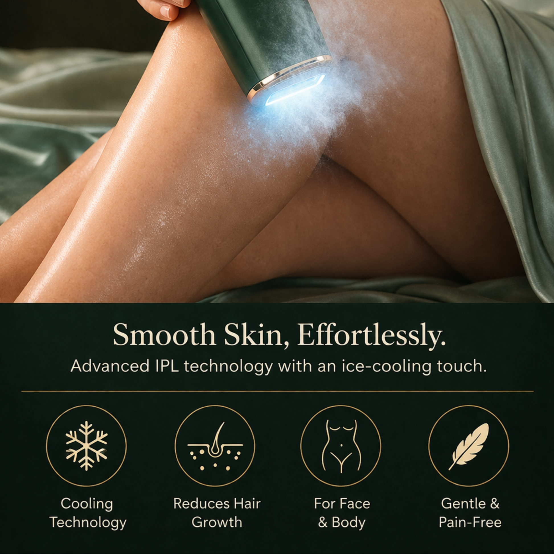 Ice Cooling IPL Hair Removal Device – Smooth Skin At-Home System
